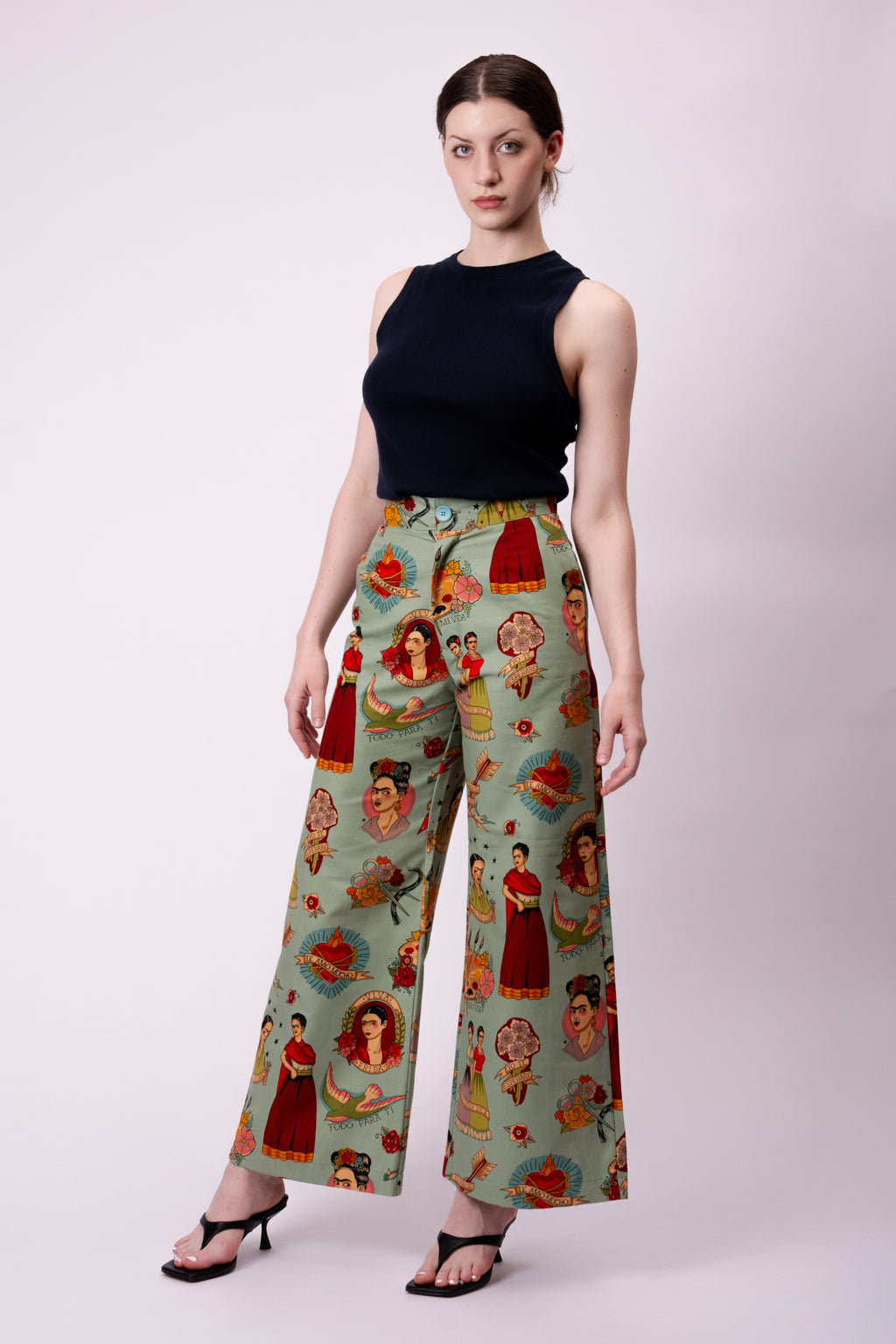 Frida Pants – Si Te Lloro (Blue)